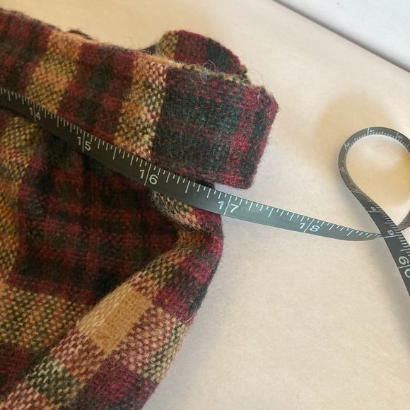 Hunter Vintage Wool Skirt 18 16 Cranberry Kilt A Line Plaid Elastic Fall Pleat - Picture 7 of 10